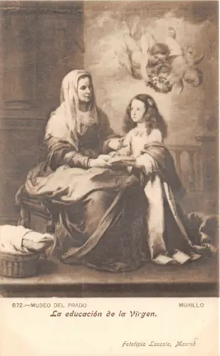 Lot 60 Spanien Prado Museum Gemälde Postkarte Madrid Murillo Educacion Virgen