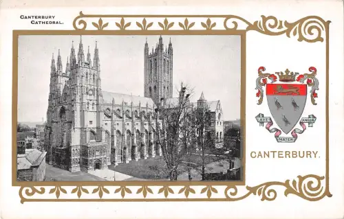 uk37266 canterbury cathedral real photo uk lot 11 uk coat of arms heraldic
