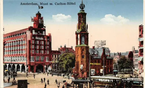 Lot 55 Amsterdam Munt M Carlton Hotel Niederlande Straßenbahn Auto Fahrrad