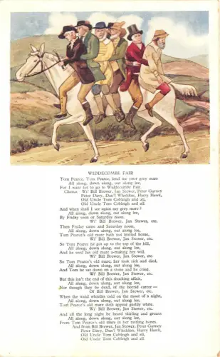 Lot 37 Widecombe Messe Postkarte Devon UK Reiten