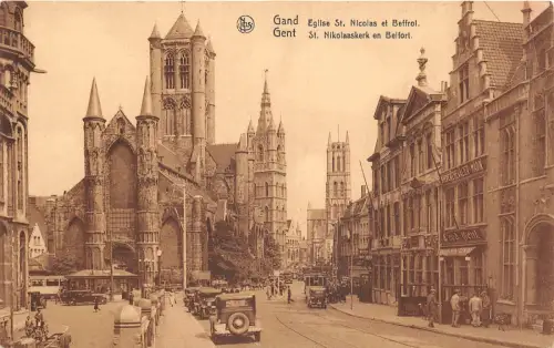 Lot 73 gand gent gent belgien eglise st nicolas et befroi auto strassenbahn