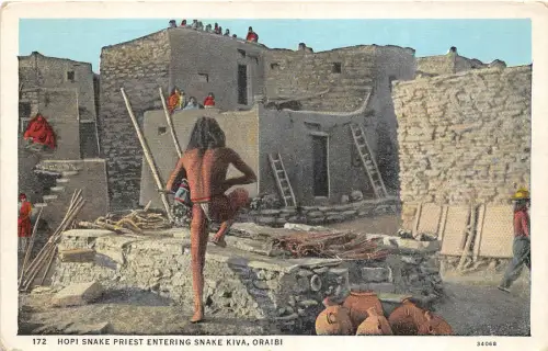 br104597 Hopi Schlange Priester betritt Schlange Kiva Orabi Indianer Leben