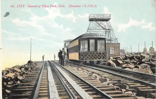 br105963 Summit of Pikes Peak Elevation Colorado Train Eisenbahn