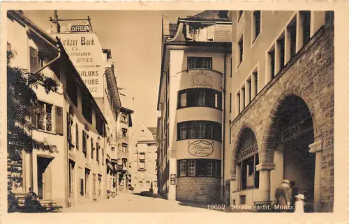Lot326 Straße in St Moritz St. Moritzer Bank Schweiz Echtfoto