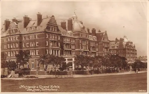 uk37895 metropole and grand hotels the leas folkestone real photo uk lot 13 uk