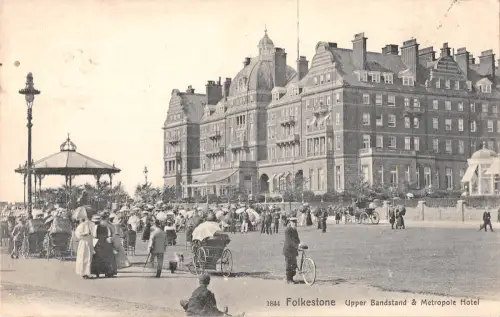 uk38052 Upper Bandstand and Metropole Hotel Folkestone Real Photo UK Lot 14 UK