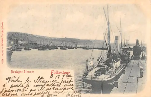 uk37588 boulogne steamer folkestone real photo uk lot 12 uk