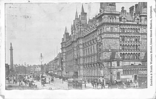 uk37541 North Western Hotel and Lime Street Station Liverpool Echtfoto UK Lot