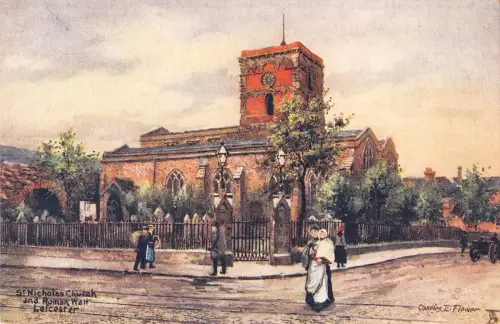 uk37694 st nicholas church leicester uk lot 13 uk signed charles flower