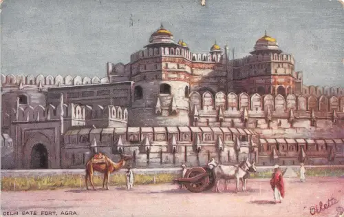 Lot 31 Delhi Gate Fort Agra Chariot Indien Oilette