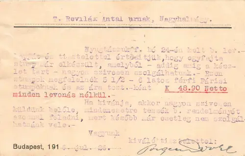 Lot273 Budapest Ungarn POSTSACHE MAGYAR POSTA Porgesz Wohl