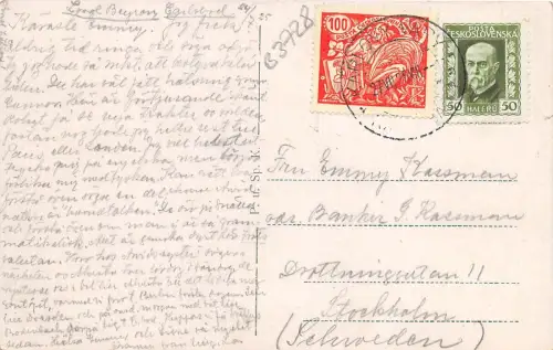 B3728 Tschechien Karlsbad 1925 Front/Back Scan
