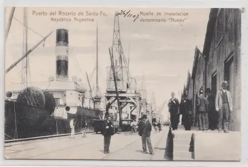 B82343 Puerto del Rosario de Santa Fe Schiff Bateaux Argentina Vorder Rückseite Bild