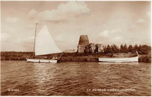 BR98580 St Benets Abbey Horning Echtfoto Valentinstag G 8086 Schiff Bateaux UK