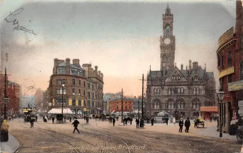 BR64321 Town Hall and Square Bradford UK