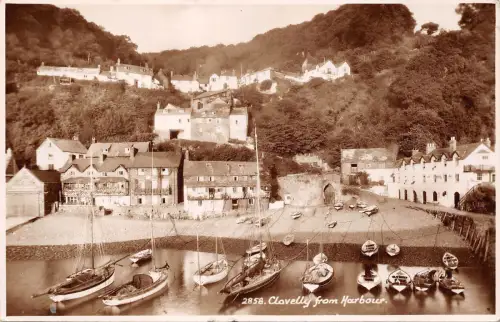 BR64296 Clovelly aus Hafen Echtfoto UK