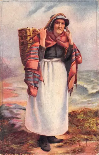 BR64337 Cornish Fishwife Typen Folklore Postkarte Kostüme UK