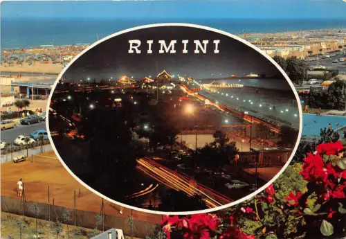 BG17837 rimini spiaggia e porto canale notturno italy