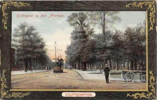 BR81245 Eingang zur Avenue Doppeldecker Straßenbahn Straßenbahn Southampton UK