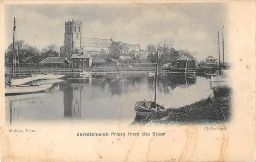 BR81890 christchurch priory from the stour uk
