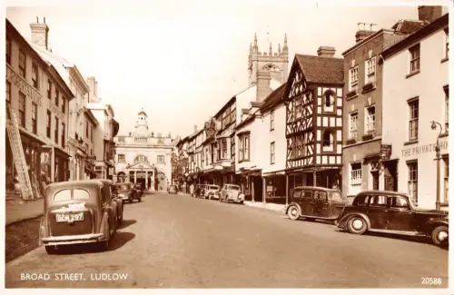 BR98459 Broad Street Ludlow Echt Foto Auto Möbel Lachs 200588 UK
