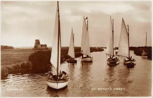 BR98582 St Benets Abbey Valentine 220239 Echtfoto Schiffsbateaux UK