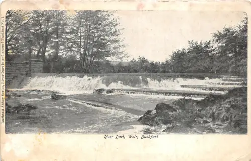 uk40255 Wehr River Dart Buckfast Echtfoto UK Devon