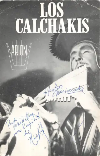 BF40313 Los Calchakis Arion Flöten Harfen Original Autogramm Musik Oper Sänger