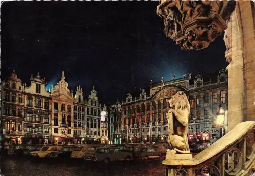 B48136 Bruxelles Grand Place la nuit belgien