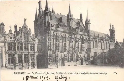 BR32046 Brügge Le Plais de Justice , l Hotel de Ville et la Chapelle du St. Sang