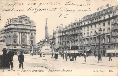 BR32108 Bruxelles Place de Brouckere Denkmal Anspach Belgien