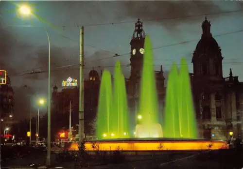 B33250 Valencia Leuchtbrunnen Rathaus Spanien