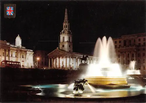 B97478 trafalgar square london by night uk
