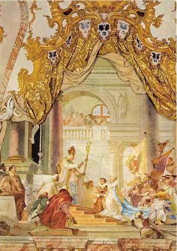 BR099 G B Tiepolo Fresko von 1752 im Kaisersaal Würzburger Residenz Ordensmann