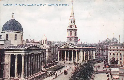 BR58925 National Gallery and St Martin Church Chariot London UK