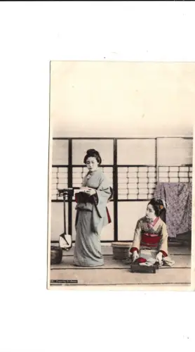 B81585 Vorbereitung für Abendessen Geisha Typen Japan Vorder-/Rückbild