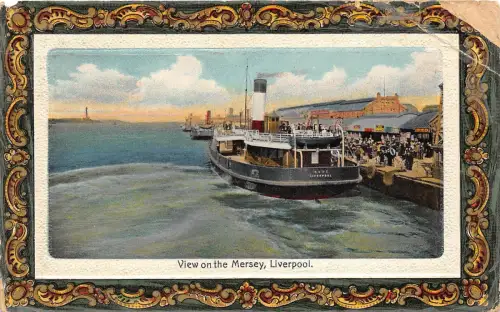 BR62571 Blick auf das Mersey Liverpool Schiff Rose geprägt UK