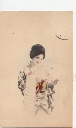 B81574 Typen Geisha Lesen Japan Vorder-/Rückbild