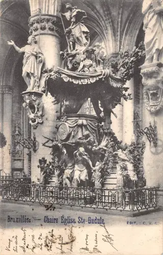 BR32163 Bruxelles St. Gudule Chaire Belgien