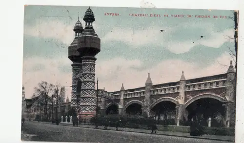 BF16578 anvers chateau d eau et viaduc du chemin de fe belgien front/back image
