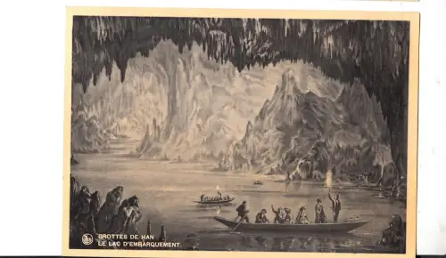 BF17526 le lac d embarquement grottes de han belgien front/back image