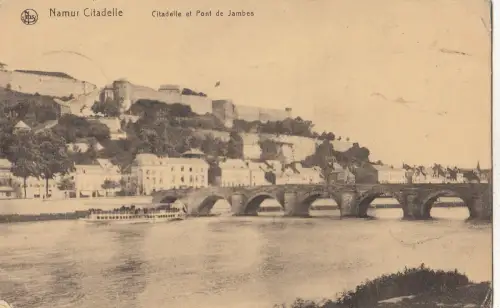 BF17542 namur citadelle citadele et pont de jambes belgien front/back image