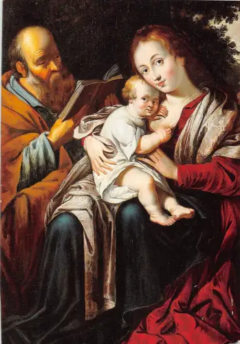 BG35889 Gemälde AK de heilige familie belgien anvers mechelen