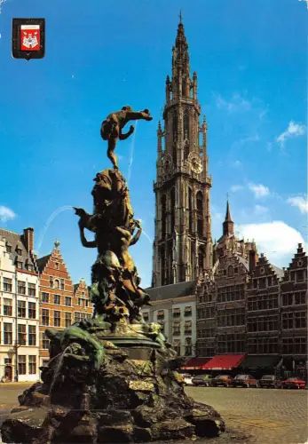 BF1155 Antwerpen Kathedrale Avec Le Brabo Belgien