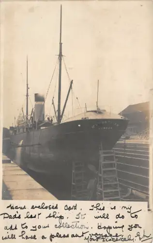 Lot 89 Frachtschiff Plymothian London angedockt Echtfoto Pulau Brani Singapur