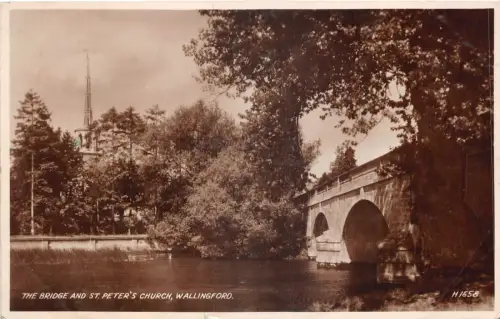 Lot402 Brücke und St. Peter Kirche Wallingford Echtfoto UK