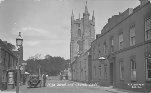 lot402 lydd kent high street and church real photo uk