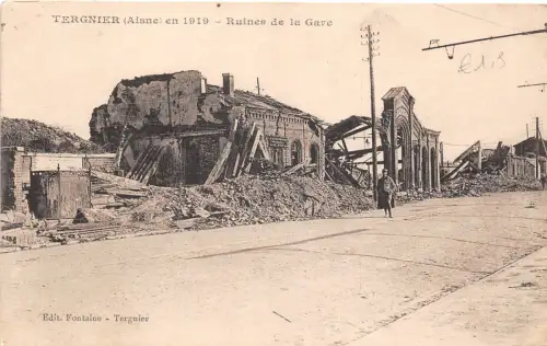 lot406 ww1 Frankreich Tergnier Aisne Bomben Bahnhof