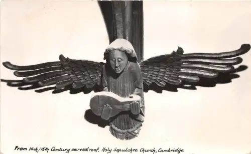 Lot407 Cambridge Heilige Sepultur Kirche geschnitztes Dach Echtfoto
