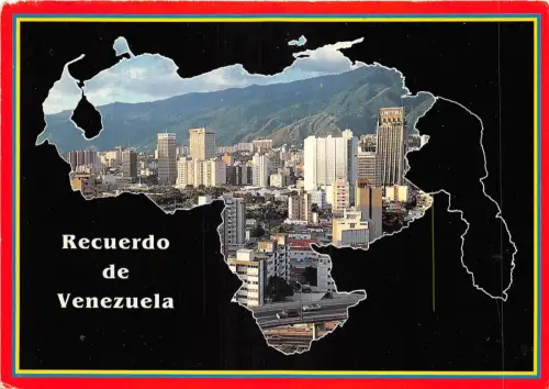 lot408 Venezuela Kartenform Grüße aus Caracas
